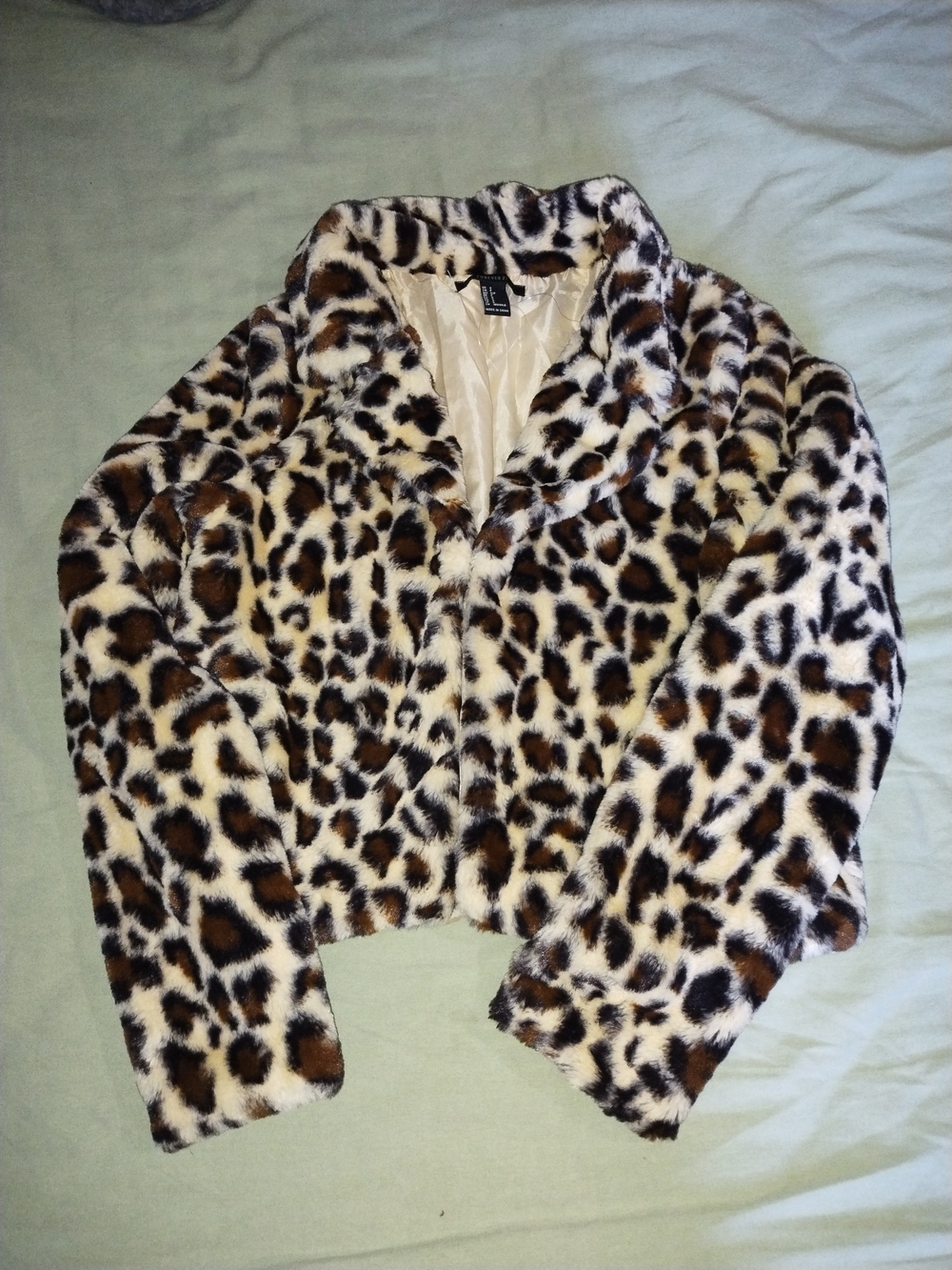 Forever 21 Leopard Print Faux Fur Jacket - Brown, Black, White